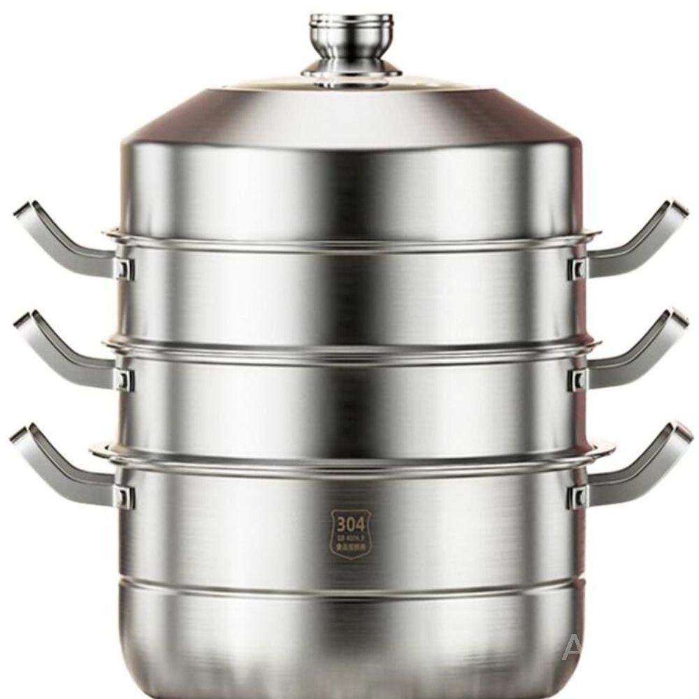 찜솥 대형 찜기 냄비 인덕션 찜 스텐 찜통 45cm 3단 스테인리스 찜기 - 상세 이미지 2