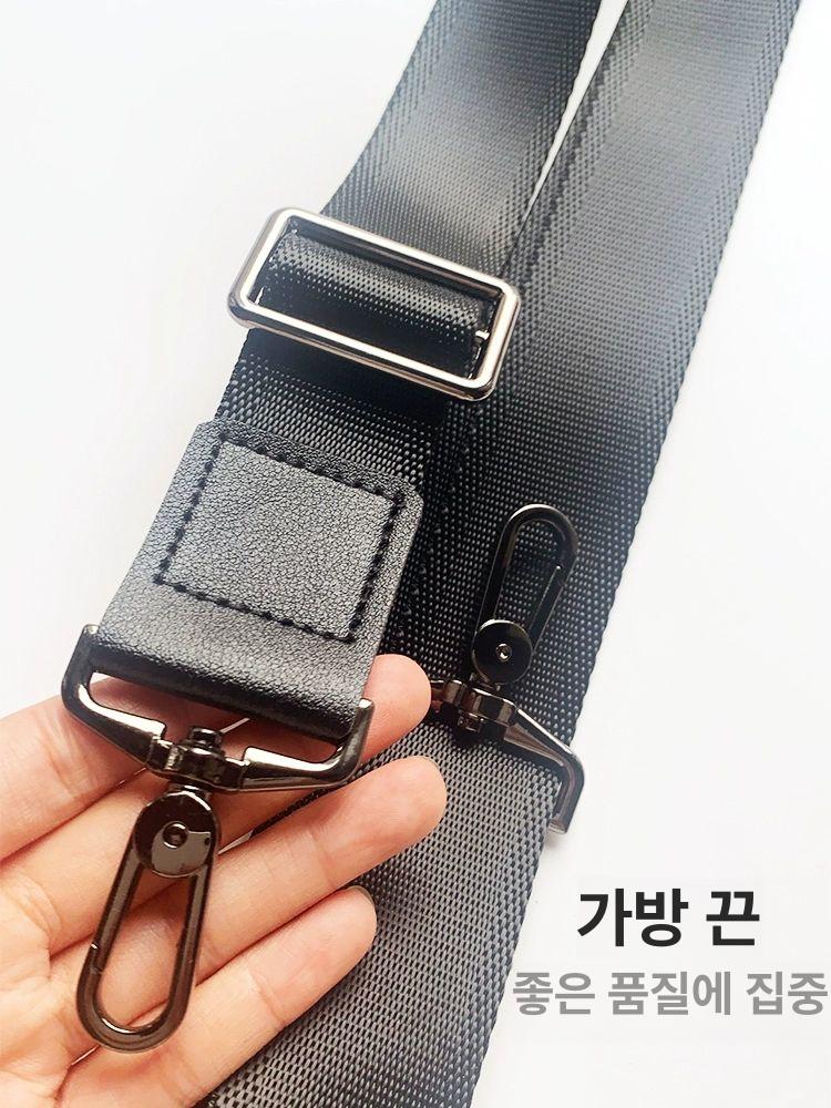 가방 스트랩 부드러운 어깨끈 직장인용 에어백 숄더백 블랙 숄더 스트랩+건메탈 블랙 후크 - 상세 이미지 3