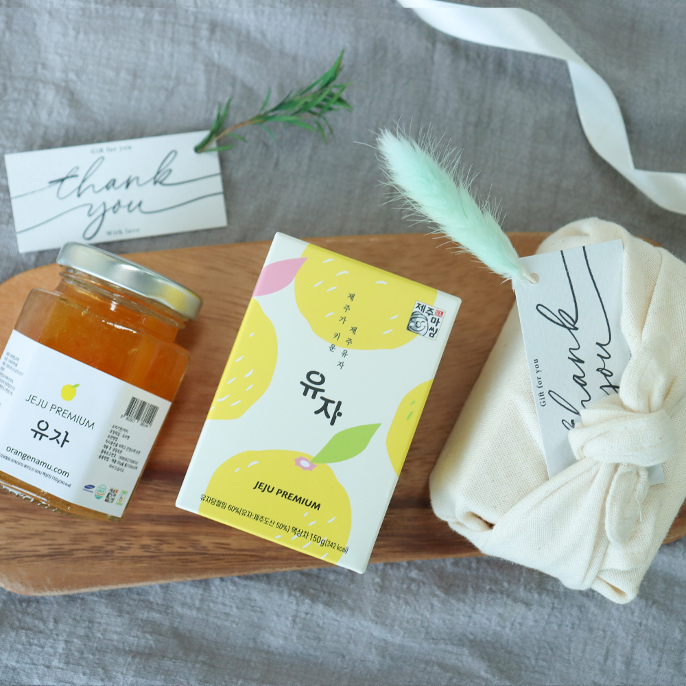 제주 과일로 만든 과일청 150g + 소창 손수건 1P 선물세트 이미지 6
