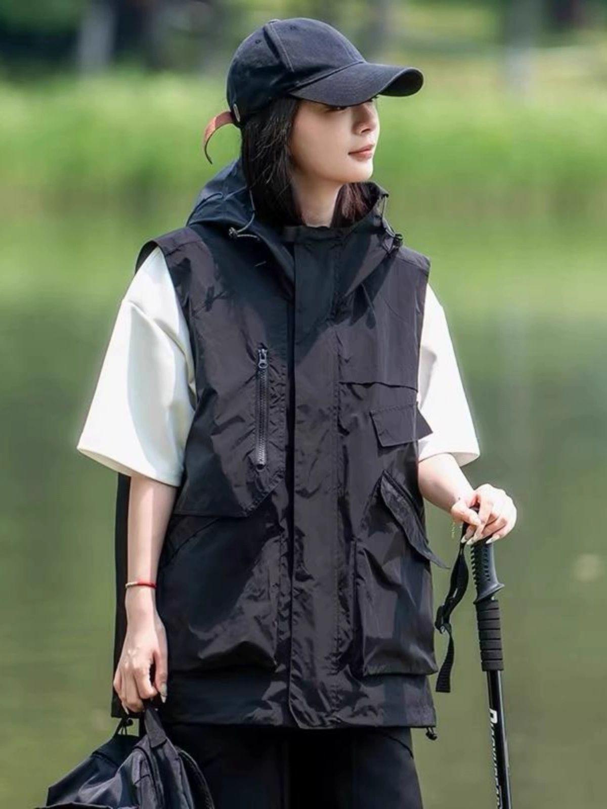여성 바람막이 야상 조끼 간절기 집업 바스락 여름 점퍼 - 상품 이미지