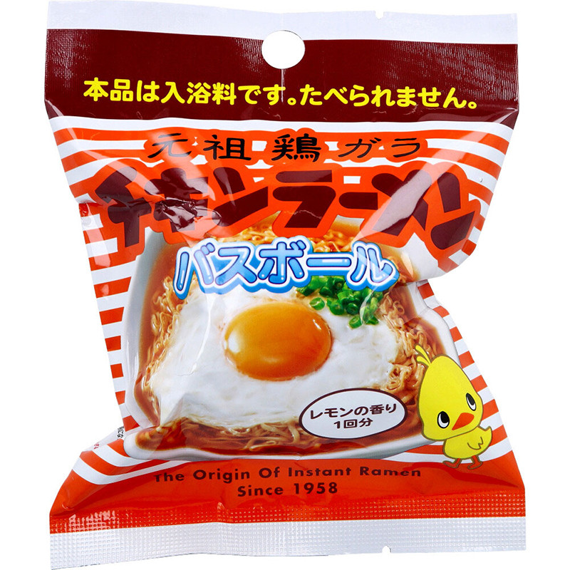 치킨 라멘 캐릭터 마스코트 바스볼 입욕제 레몬향 1개입 75g - 욕실/입욕용품 - 하카타몰