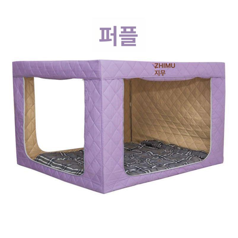 겨울용 실내용 보온 텐트 방한 방풍 전기 온열 침대용 두꺼운 면 j49 퍼플 2m 1.2m 1.2m - 상세 이미지 3
