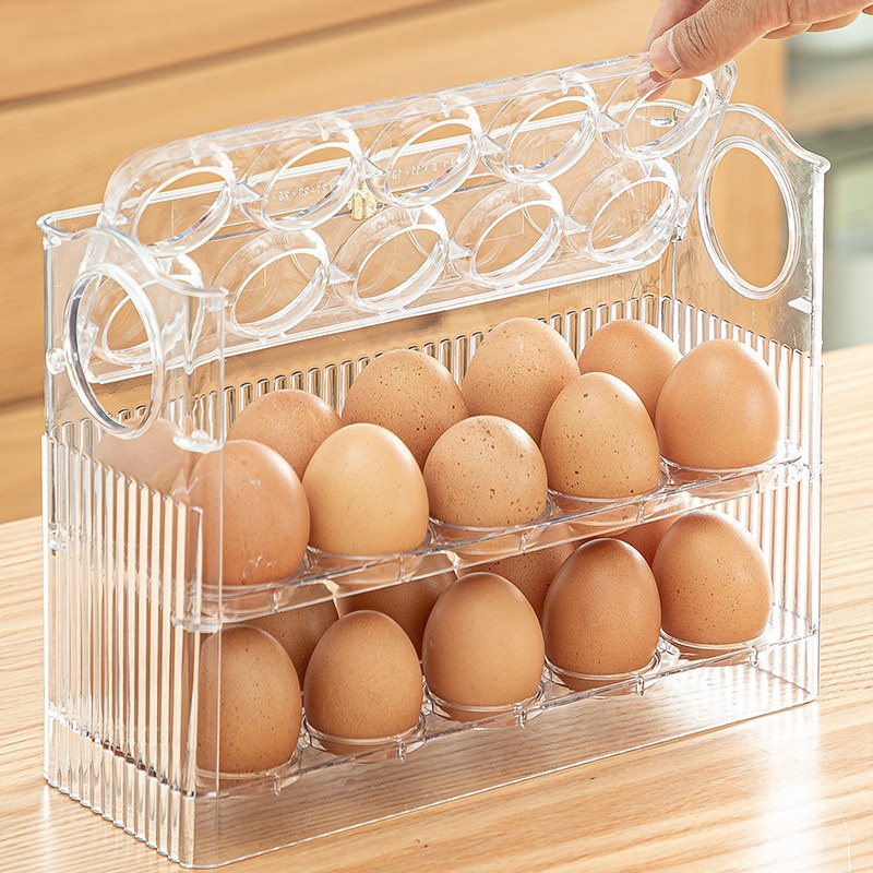 계란 보관함 달걀 보관용기 에그 슬라이딩 냉장고 정리함 케이스 투명 서랍형 냉장고 옆문 계란 보관함 - 상품 이미지