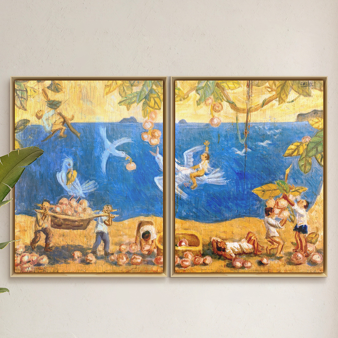위아트 풍수 그림 인테리어 명화 그림 액자 정원 시리즈 원목 띄움 오크 액자 30호 이미지 6
