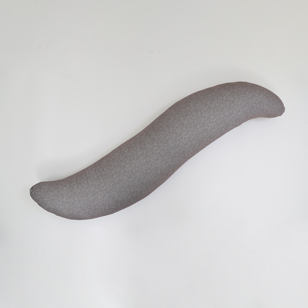 더베딩샵 긴베개롱쿠션 S자 바디필로우 큰베개 원형 커버 플로우 실키마이크로 그레이