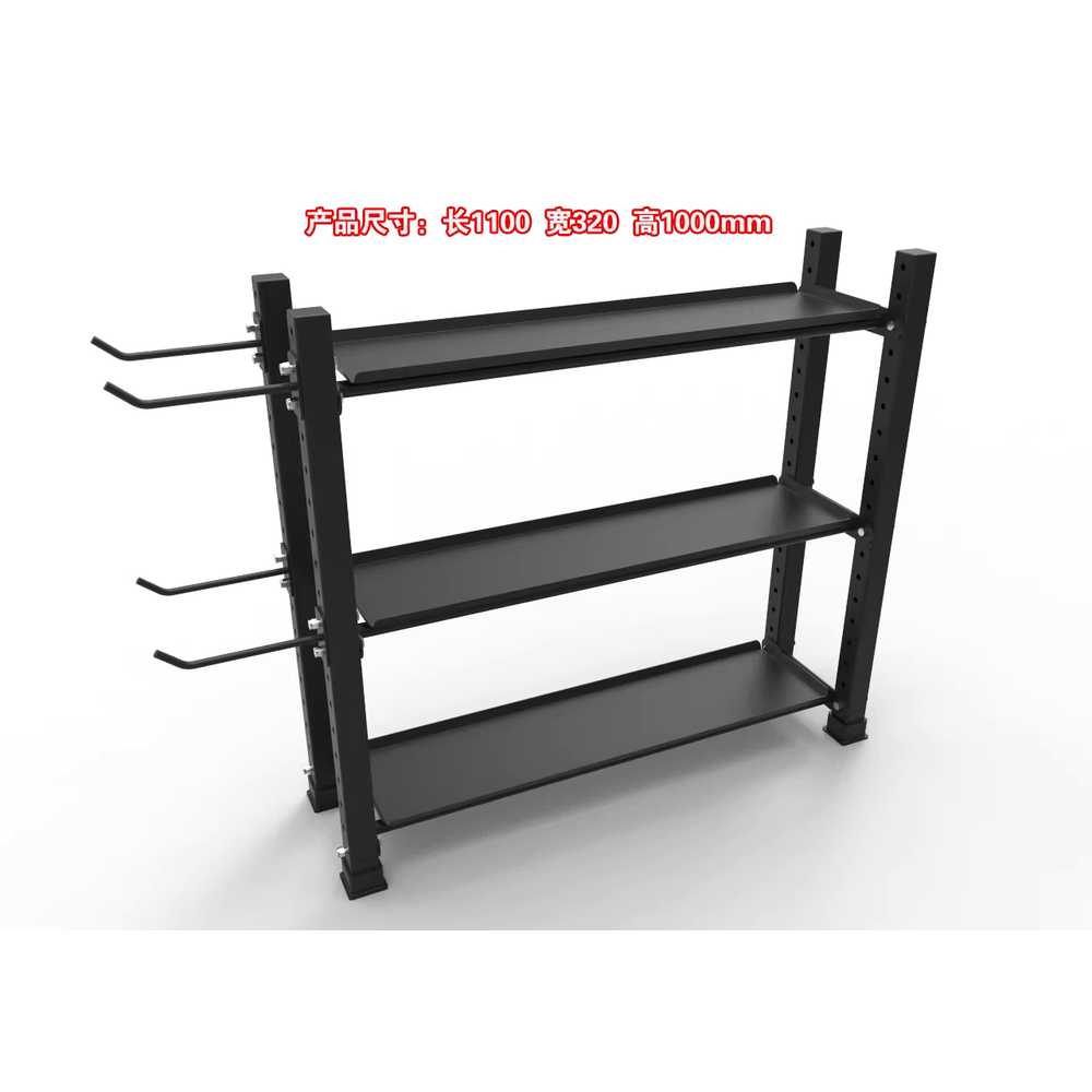 아령 캐틀벨 덤벨 정리대 7kg 10kg 스포츠 랙 거치대 1110x320x1000mm 3단 블랙 메쉬 이미지 7