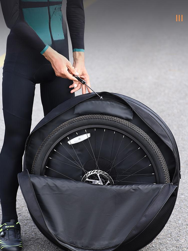 가방 스페어 휠 MTB 보관 타이어 수납 팩 부품 운반 블랙 분리형수납 - 상품 이미지
