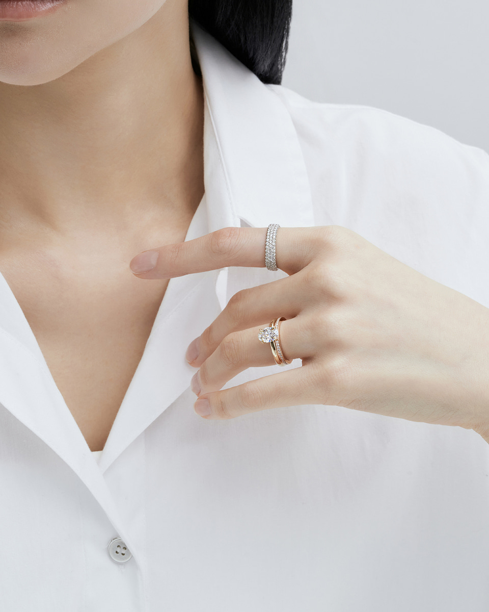 [파플] 1.0mm 브라이트컷 랩다이아몬드 이터니티 반지 14K 18K 이미지 7
