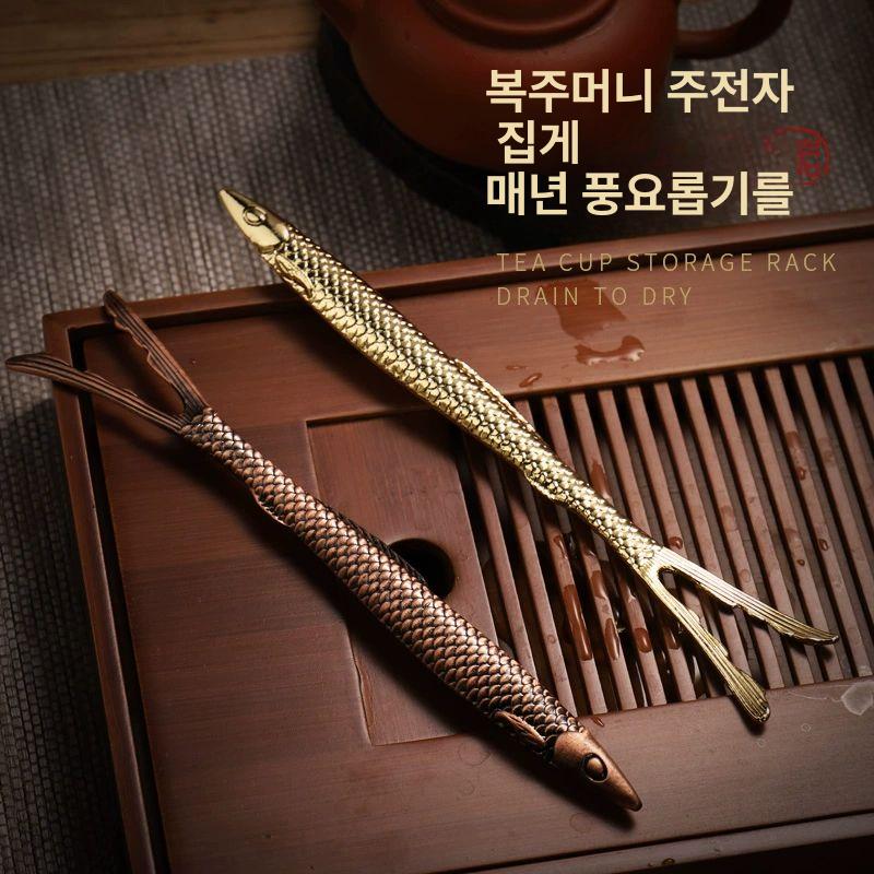 주전자 뚜껑집게 흑단 뚜껑 차집게 차도구 집게 찻주전자 여름 나비 포크 - 상세 이미지 2
