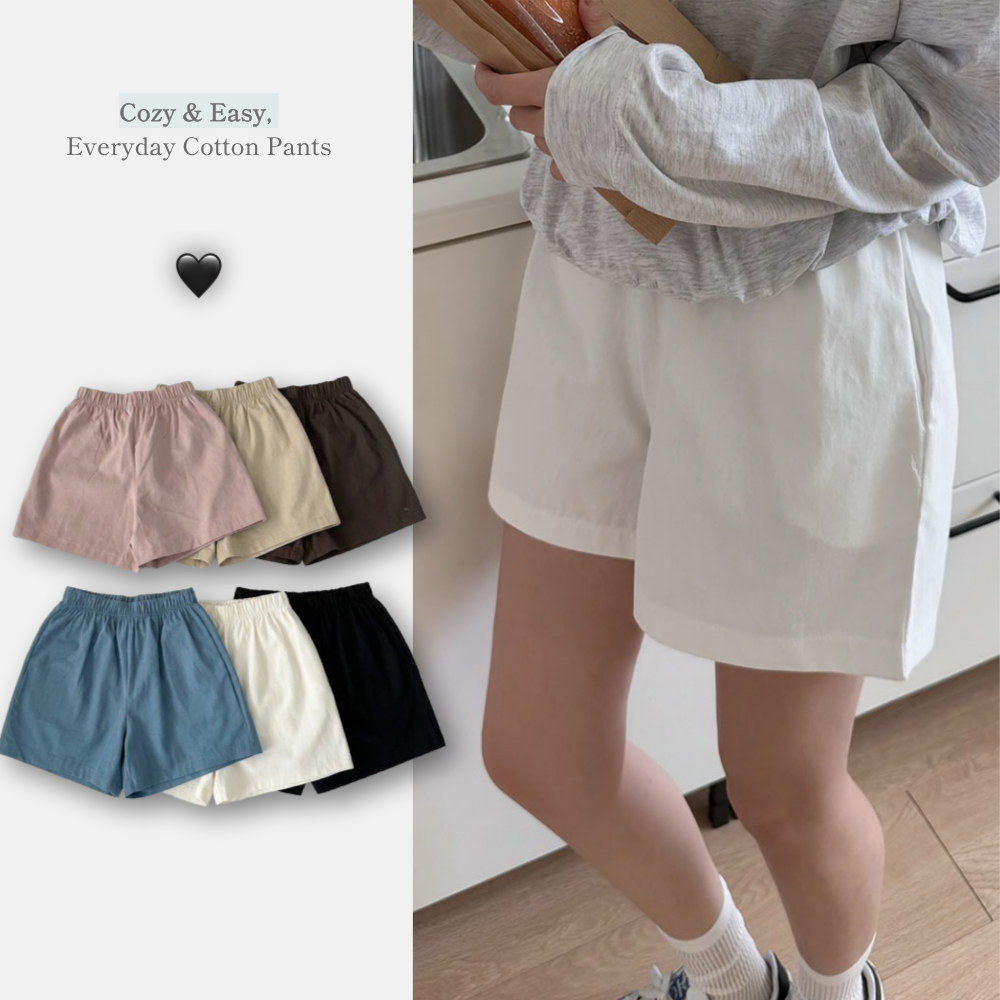 여자반바지 밴딩 면 3부 여름 반바지 이미지 6