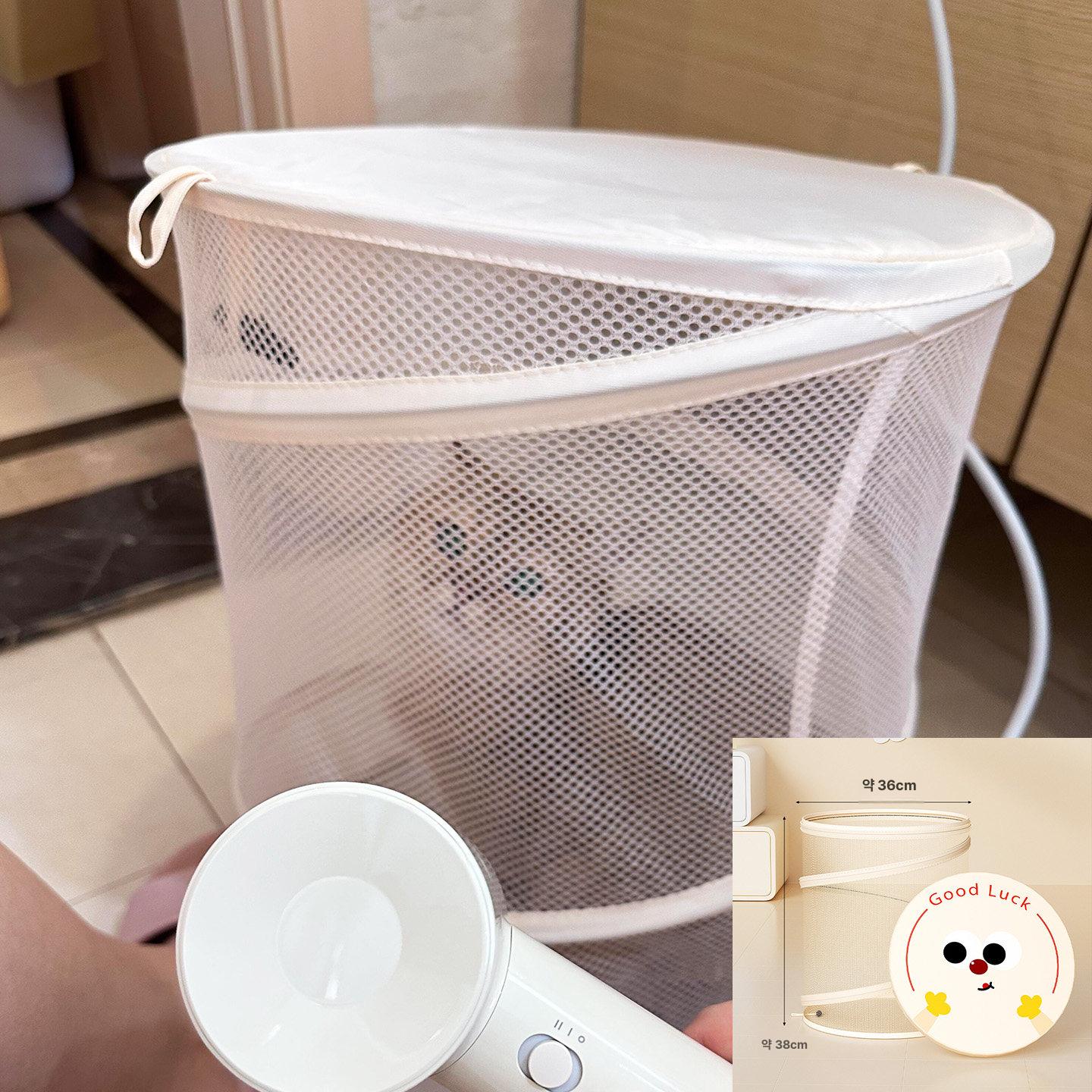 고양이 접이식 목욕 건조 가방 소형견 방지 용품 베이지 건조 가방 뚜껑포함접이식38 x 36cm
