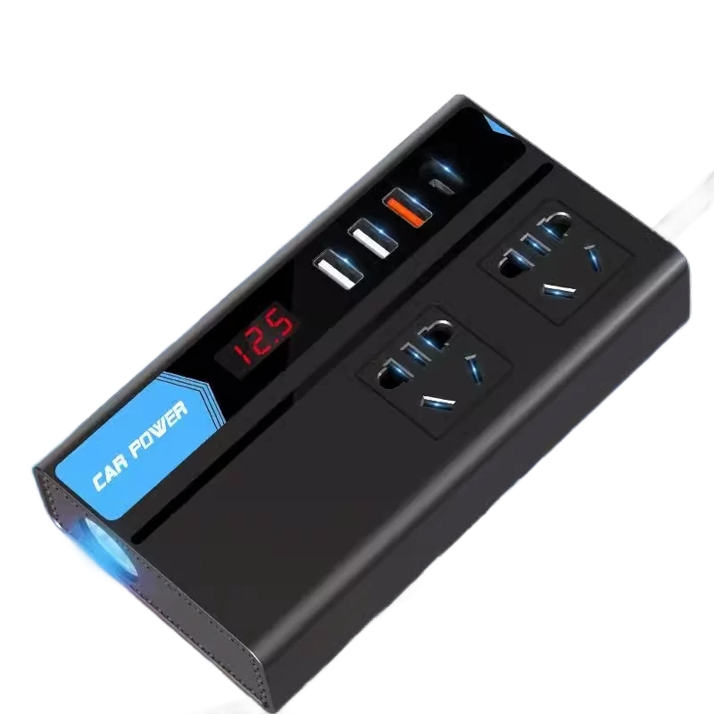 시거잭220v 멀티소켓 자동차 변환기 블랙 콘센트 시거잭 - 상품 이미지