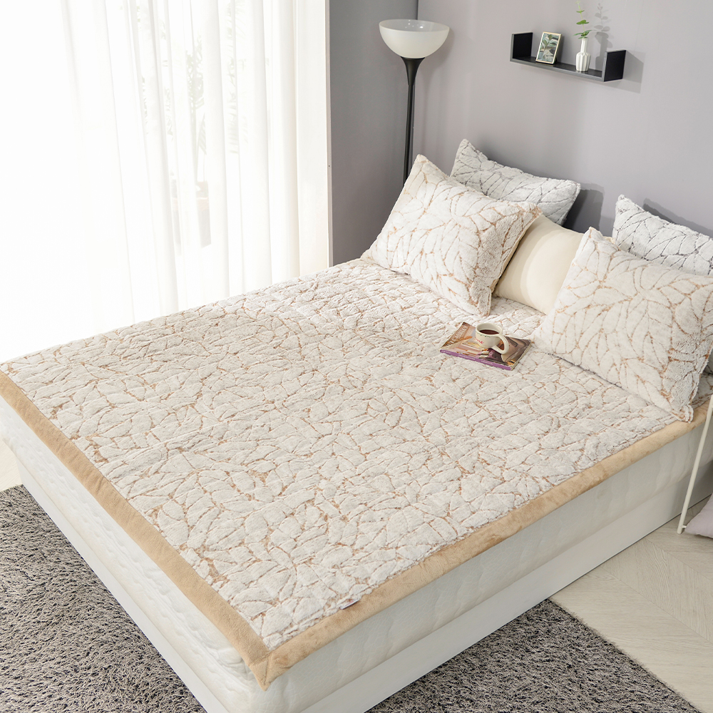 아르떼베딩 보드레 번아웃 극세사 부드러운 따뜻한 겨울 침대 패드 SS