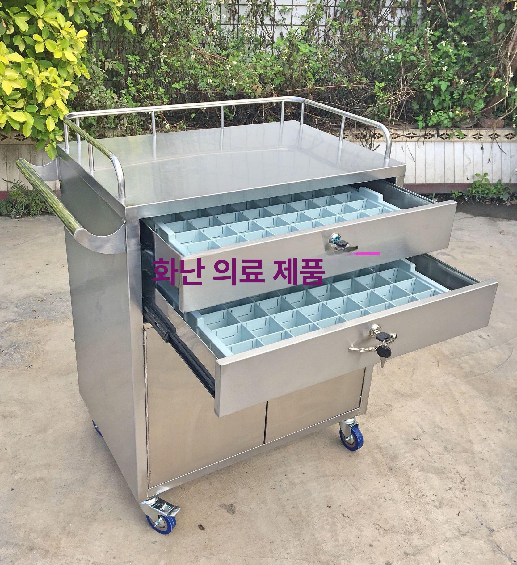 미용실 스테인리스 이동식 미용 웨건 바퀴형 왁싱 서랍형 단일 서랍 48칸 - 상세 이미지 4