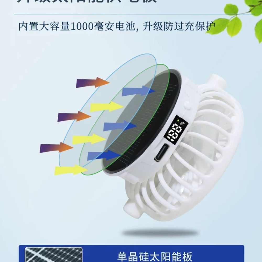충전식 선풍기가 달린 선풍기달린 낚시 여름 선풍기모자 - 상세 이미지 3