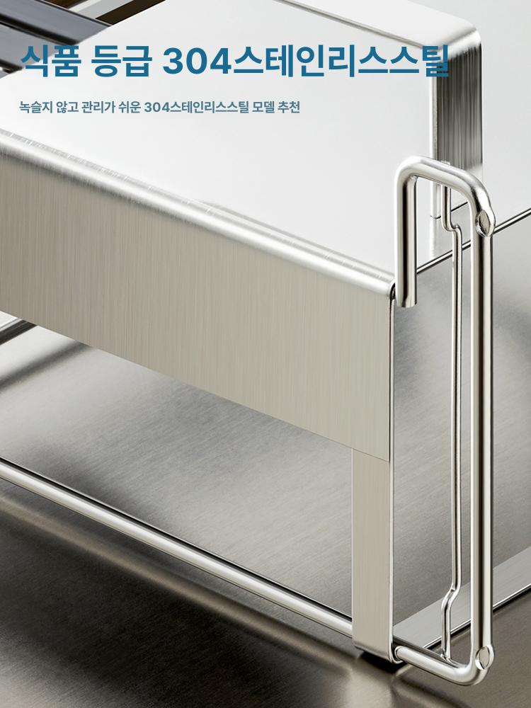 칼도마 거치대 도마꽂이 수납 칼보관함 싱크대 도마 주방 스테이션 블랙 - 상세 이미지 3