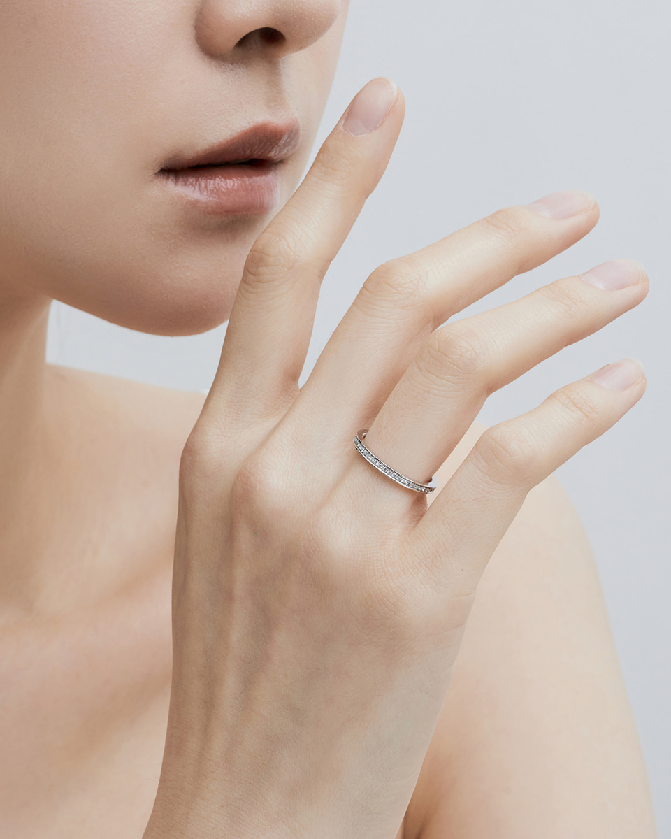 [파플] 1.0mm 브라이트컷 랩다이아몬드 이터니티 반지 14K 18K - 상세 이미지 2