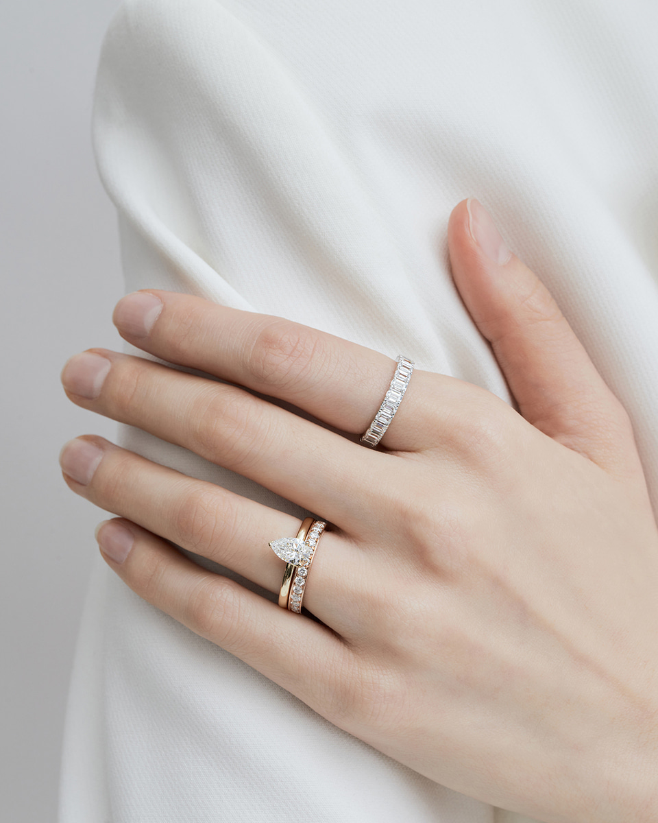 [파플] 2.0mm 브라이트컷 랩다이아몬드 이터니티 반지 14K 18K 이미지 6
