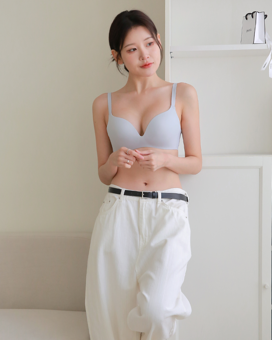 FTFL 리움 제로라인 무봉제 심리스 노와이어 밀착 티셔츠브라 스카이, 80A, 1장 - 상세 이미지 2
