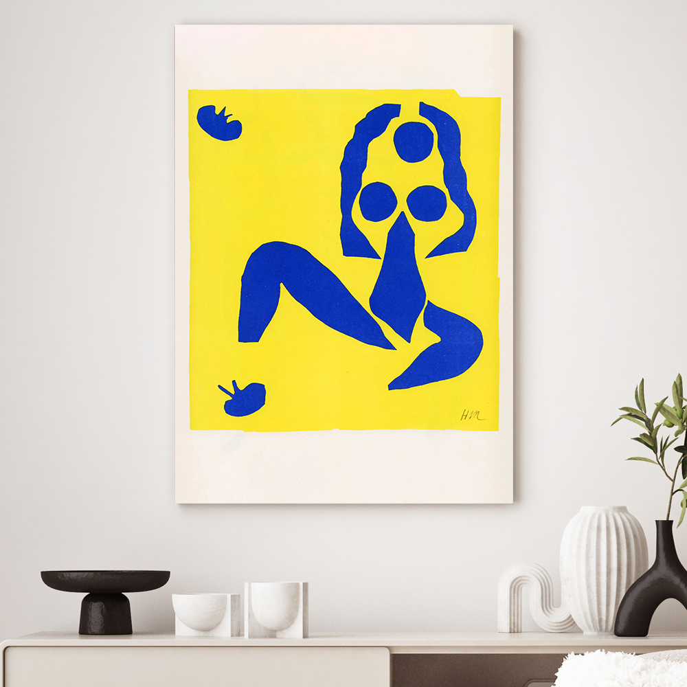 앙리마티스 인테리어 그림 액자 포스터 명화 Nu bleu au fond jaune - 상품 이미지