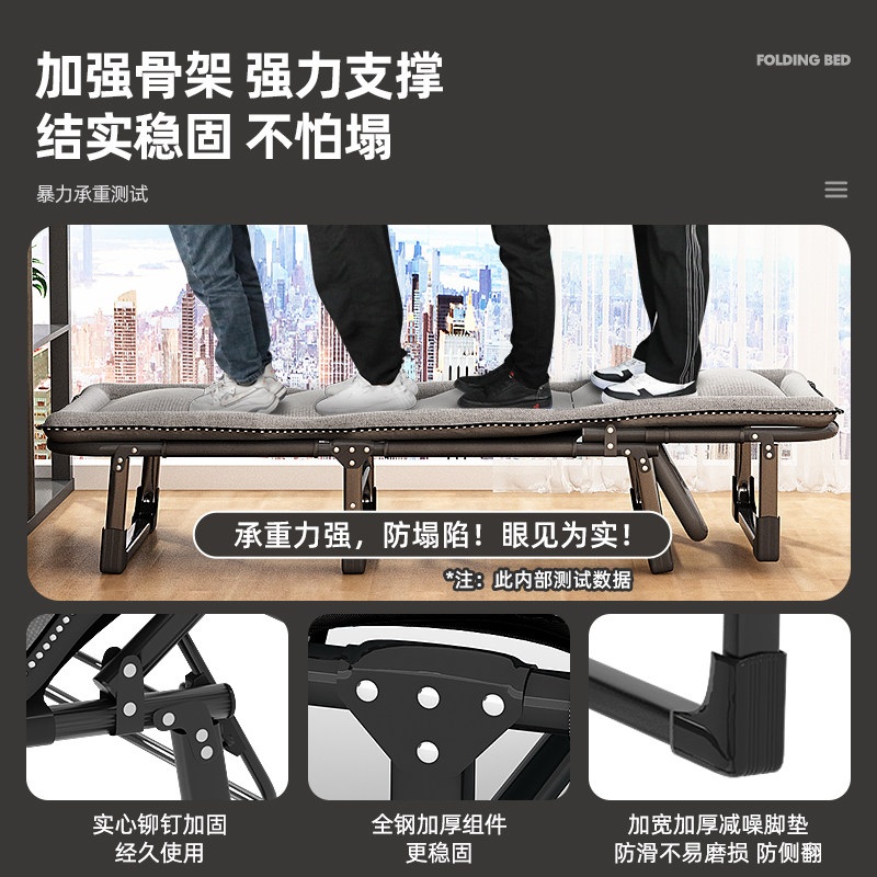 캠핑 야전침대 와이드 초경량 경량 들것 매트 야전 간이 침상 접이식 8다리 180x65 - 회색 - 상세 이미지 4