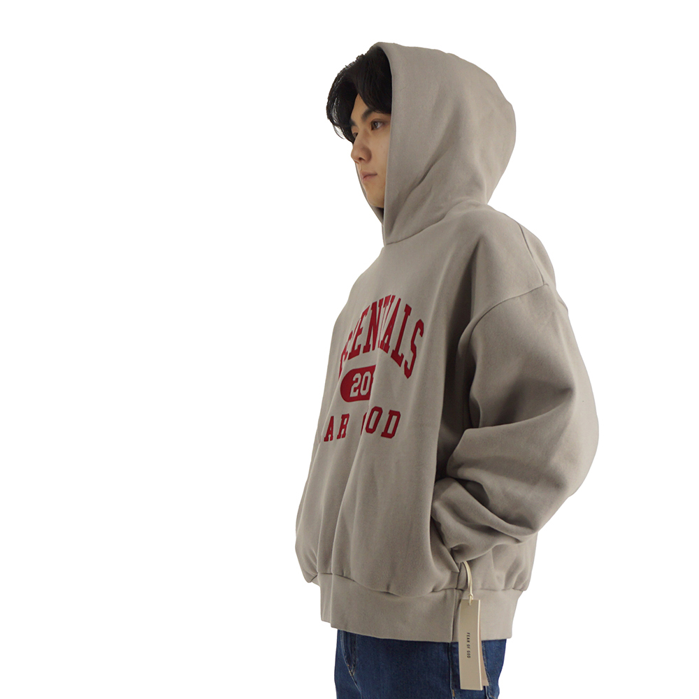25FW 피어오브갓 에센셜 기모 후드 티셔츠 클래식 스모크그레이 192HO256862F - 상세 이미지 3