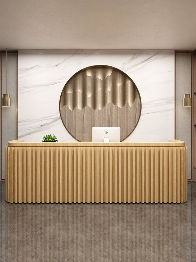 매장 안내데스크 프론트 데스크 카페 카운터 의류매장 월넛 100x60x100cm - 상세 이미지 2
