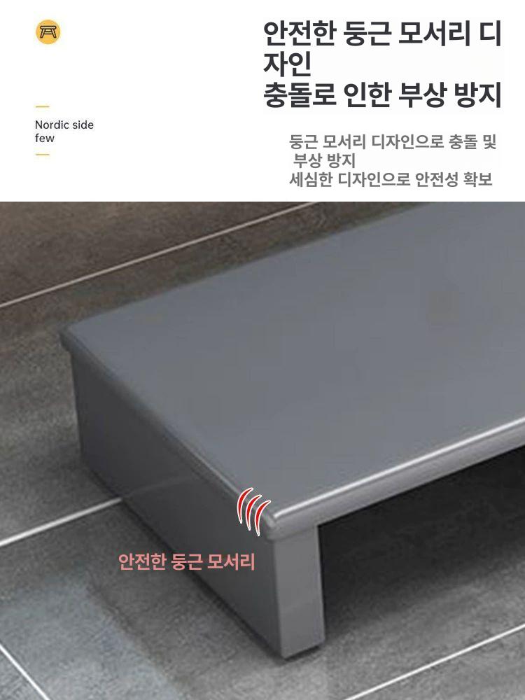 키높이 발받침대 씽크대 발판 접이식 수유 주방 발받침 프리미엄그레이 90 x 30x20 - 상세 이미지 4