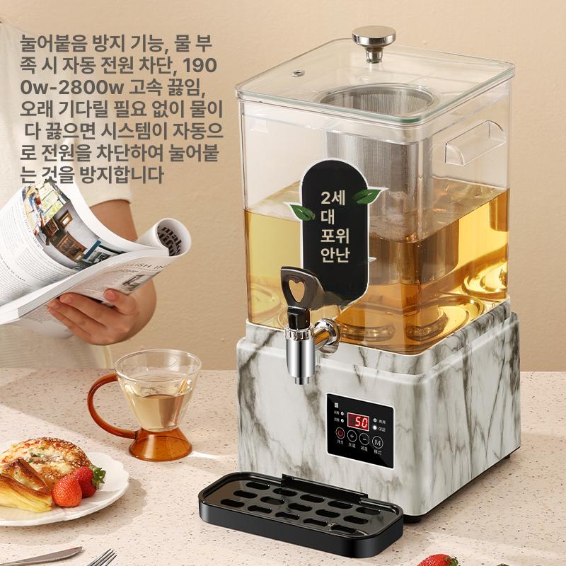 전기 온도조절 티메이커 투명 포트기 보온 티워머 사무실 12l 블랙 필터 없음 - 상세 이미지 2