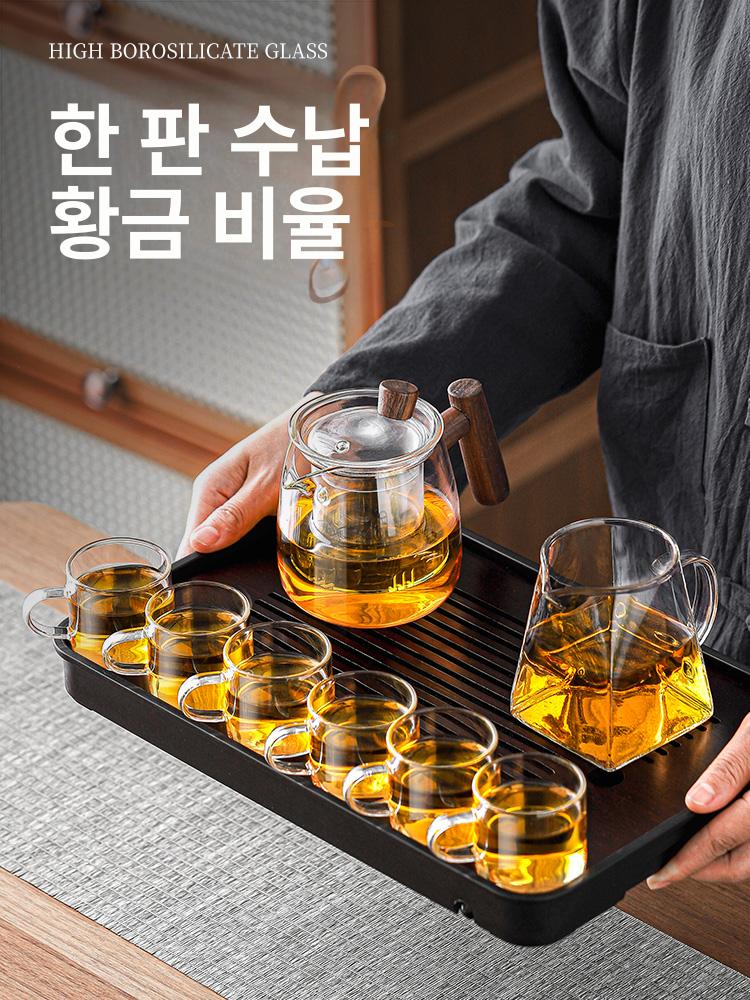 다기 세트 티컵 워머 도자기 보온 전기주전자 차 우드 호두나무 아오셴 9종 세트 컵 홀더 미포함 - 상세 이미지 2