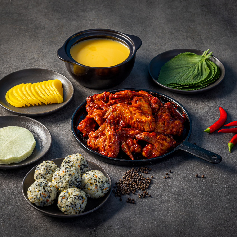 야식플렉스 숯불 직화 매운 불 닭날개구이 250g 캠핑음식 밀키트 술안주 간편식 이미지 7