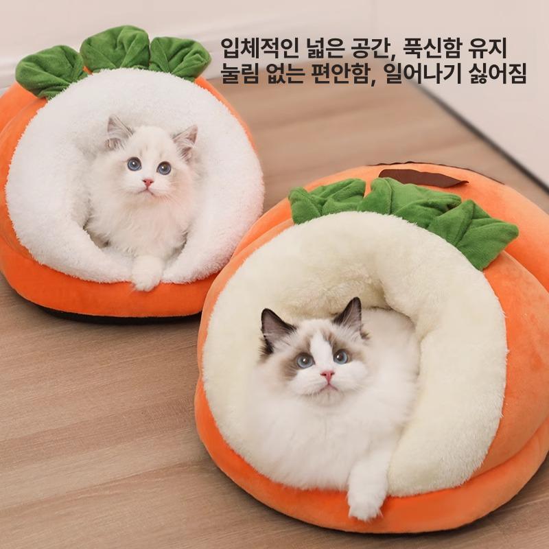 고양이 집 단열 난방 애완동물 애견 겸용 숨숨집 실내용 1단계 두꺼운 당근 M 4.0kg 이하 - 상세 이미지 5