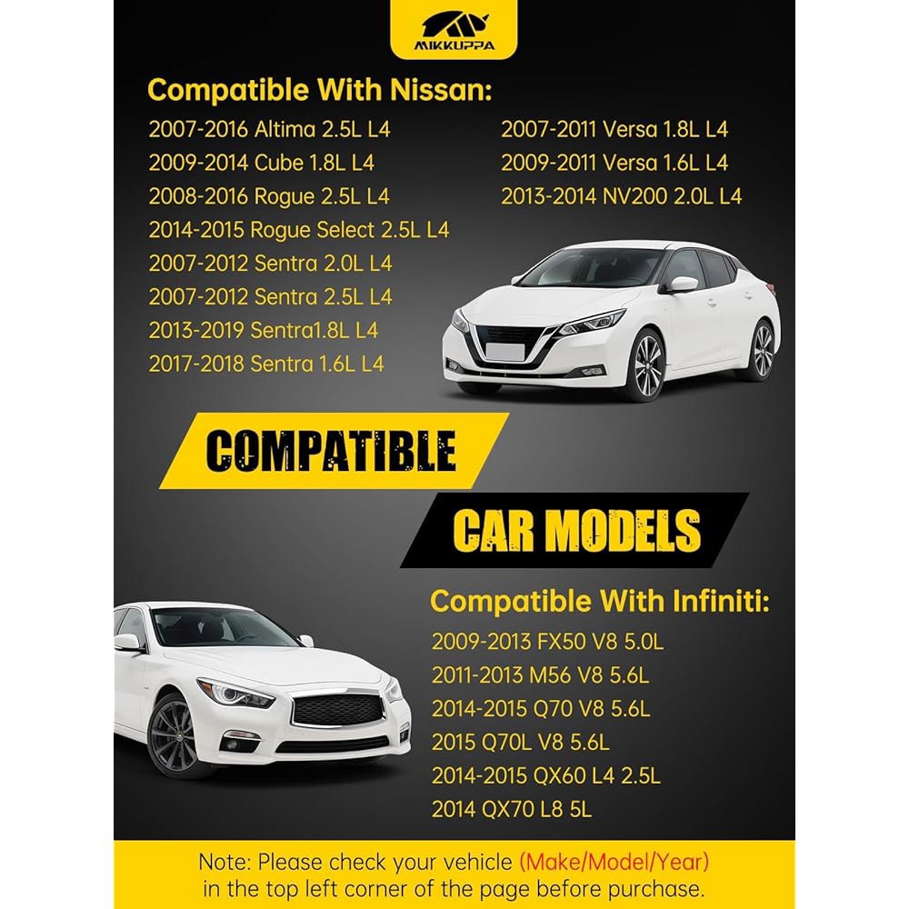 2007-2018 닛산 알티마 베르사 센트라 로그 NV200 2.5 1.8 1.6 2.0 L4 세트 4개의 스파크 플러그 코일 팩과 UF549 및 9029 교체용 미쿠파 점화 - 상세 이미지 2