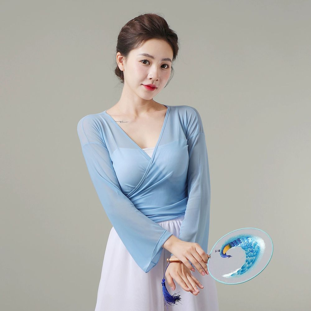 무용 상의 연습복 입시복 치파오 무대 입시 치마 시스루 - 상세 이미지 5