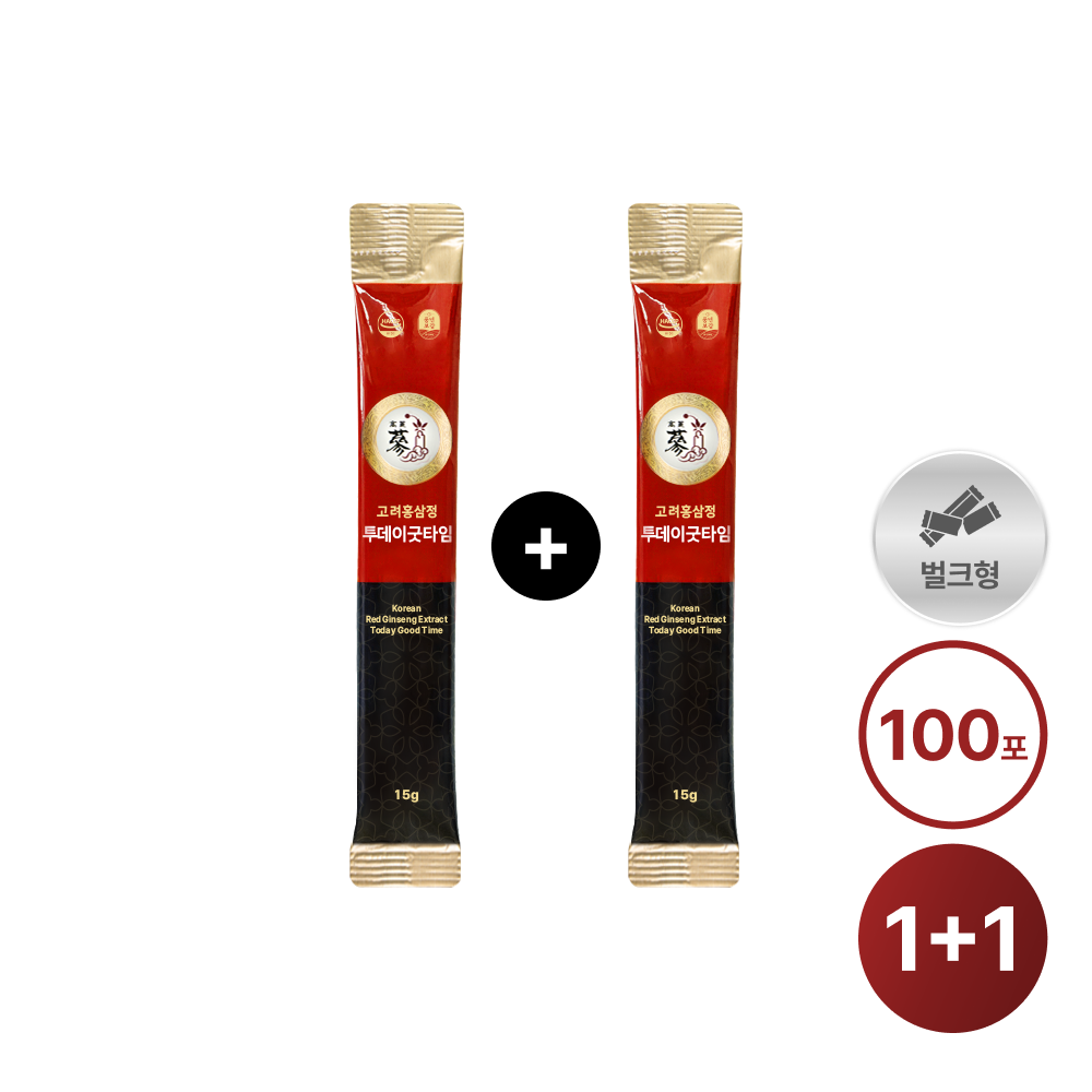 +PNBG 풍년보감 고려홍삼정 투데이굿타임 홍삼스틱 15g, 100포+100포 벌크포장 제품 이미지