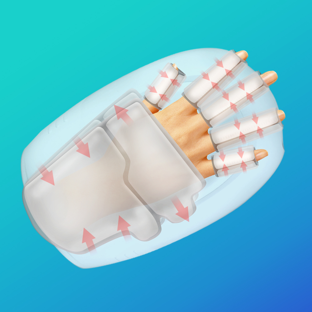 [포토리뷰 2천점 적립]휴플러스 손가락분리형 손 마사지기 온열 찜질 주무름 안마기 제품 이미지