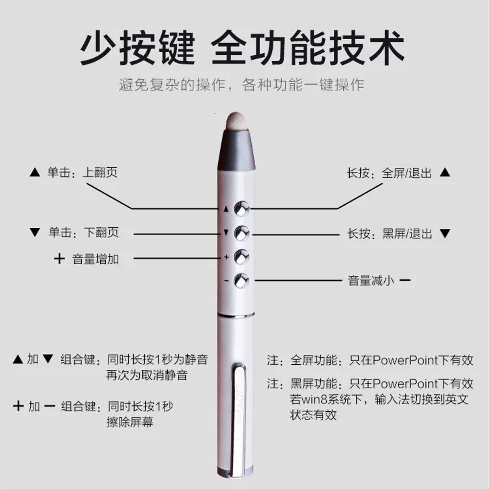충전식 전자칠판펜 페 다기능 ppt 페이지터닝 PPT 터닝 수업 - 상세 이미지 2