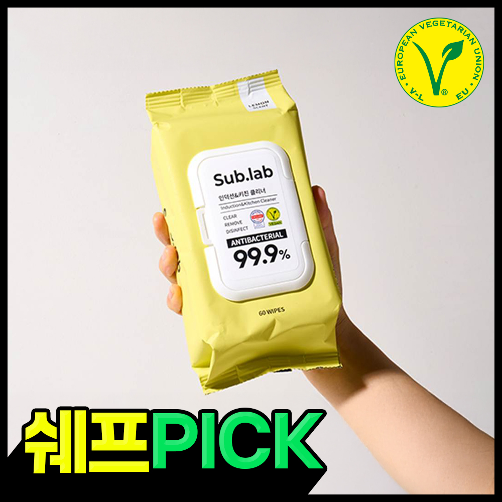 서브랩 쉐프PICK 주방 기름때 인덕션 클리너 티슈 60매, 10개 - 상세 이미지 3