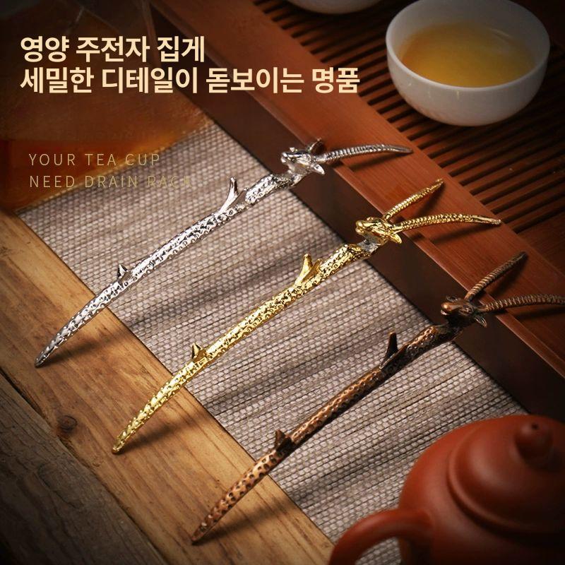 주전자 뚜껑집게 흑단 뚜껑 차집게 차도구 집게 찻주전자 여름 나비 포크 - 상세 이미지 4