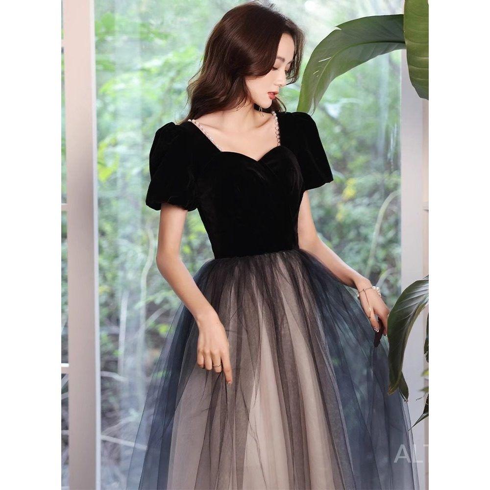 블랙이브닝드레스 연주회 피로연 스팽글 파티 촬영용 2부 웨딩 그라데이션 블랙 XS - 상세 이미지 4