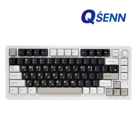 큐센 QSENN Q75 가스켓 유무선 기계식 키보드 크림치즈 (저소음 바다소금축)