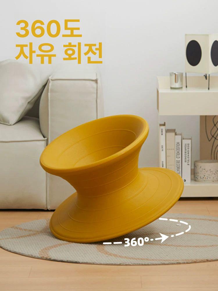 팽이 카페 회전 바퀴없는 운동기구 스핀 체어 균형 무빙 라지 골든옐로우 - 상세 이미지 3
