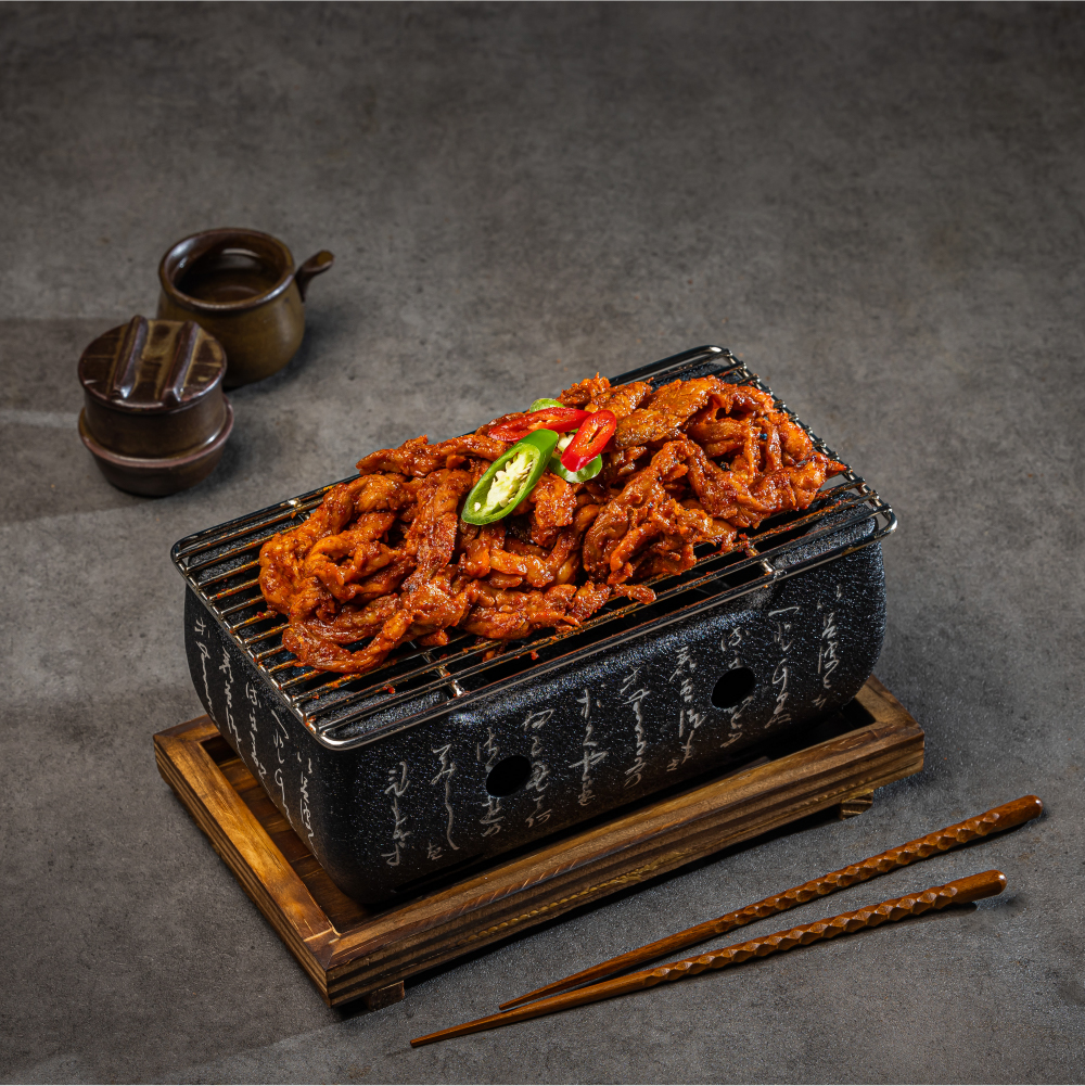 야식플렉스 숯불 직화 매운 불 닭목살 200g 캠핑음식 밀키트 술안주 간편식 - 상세 이미지 3
