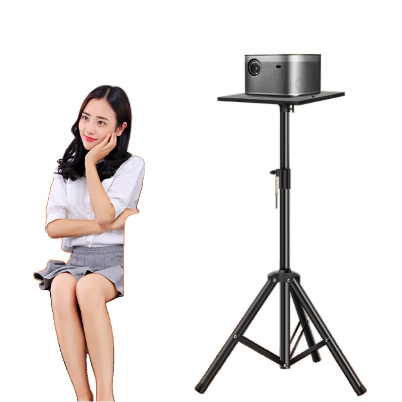 빔프로젝터 거치대 빔 받침대 이동식 미니홈 브라켓 무타공 선반 프로젝터 스탠드 두꺼운 삼각대+나무 팔레트 90cm - 상세 이미지 2