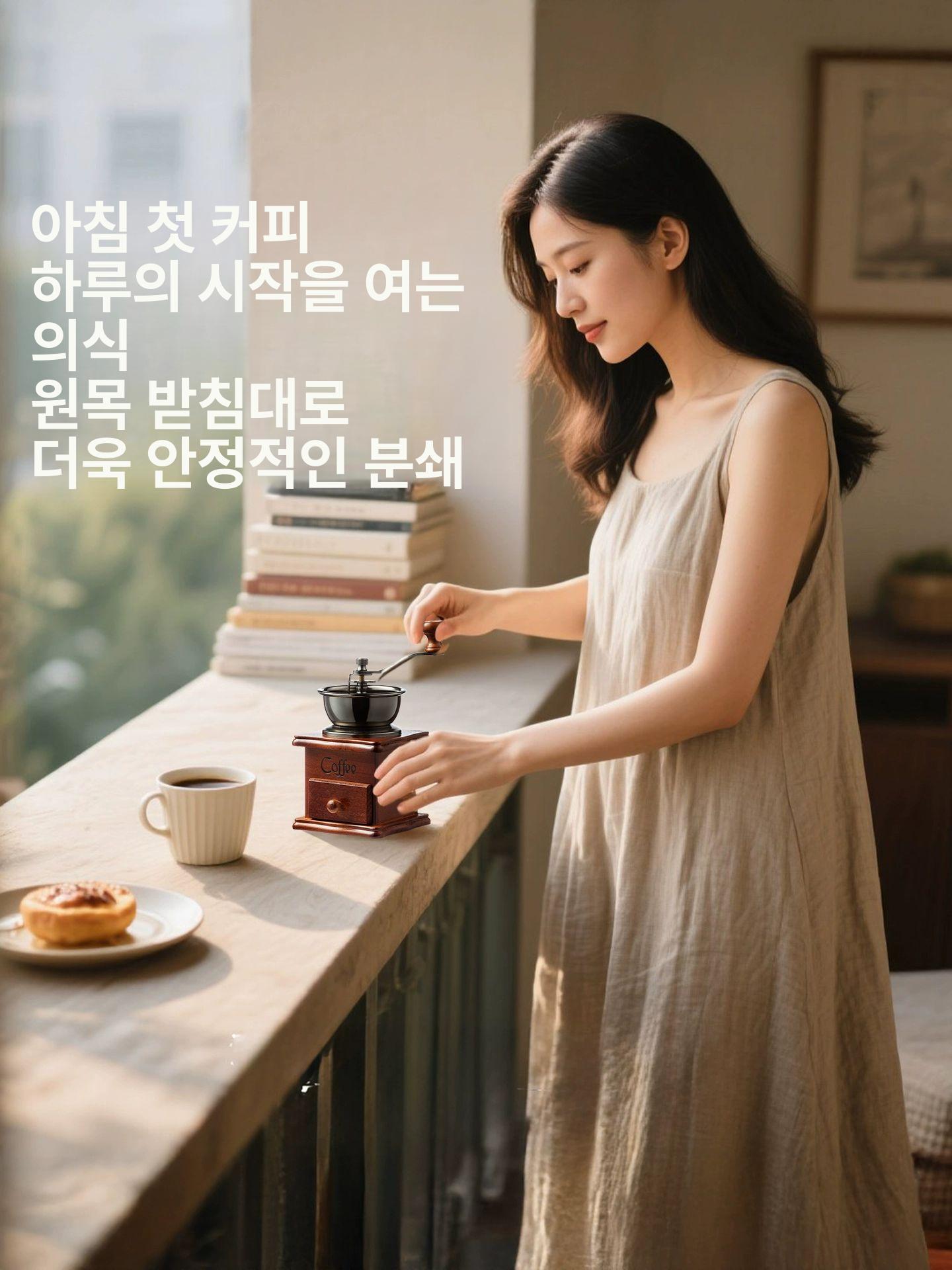 수동 커피그라인더 핸드밀 분쇄기 그라인더 원두 빈티지 + A - 상세 이미지 3