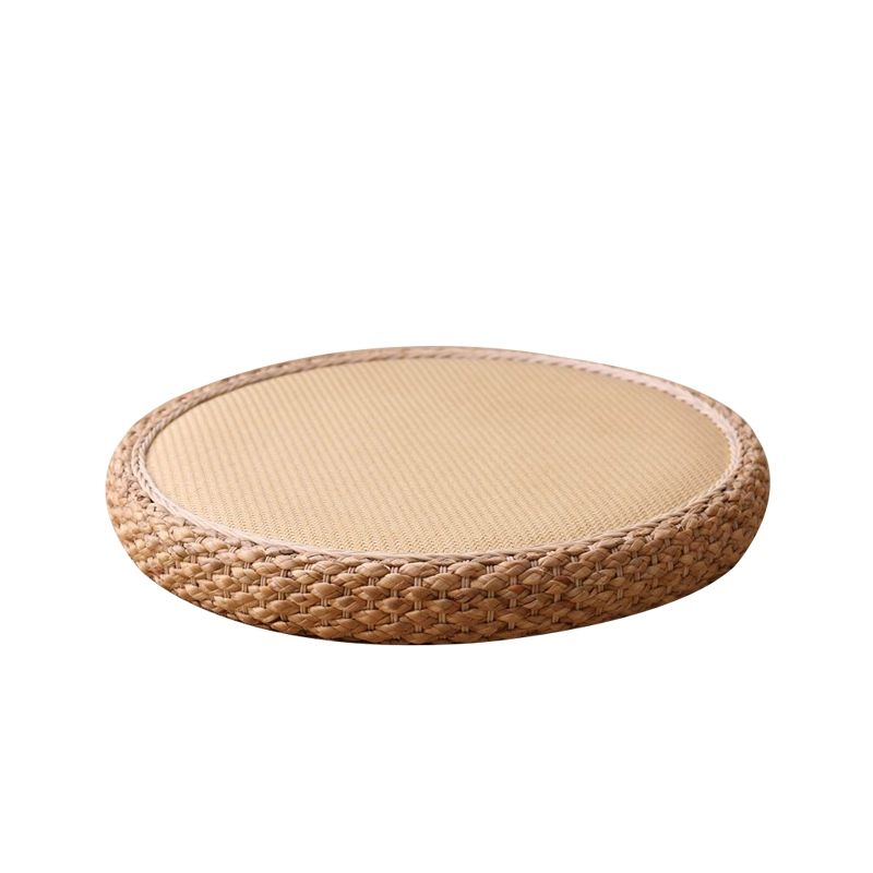 원형 라탄 양반다리 손님용 명상 카페용 다다미 요가 짚 라운드 내추럴 미디엄 50 x 50x8cm - 상세 이미지 3
