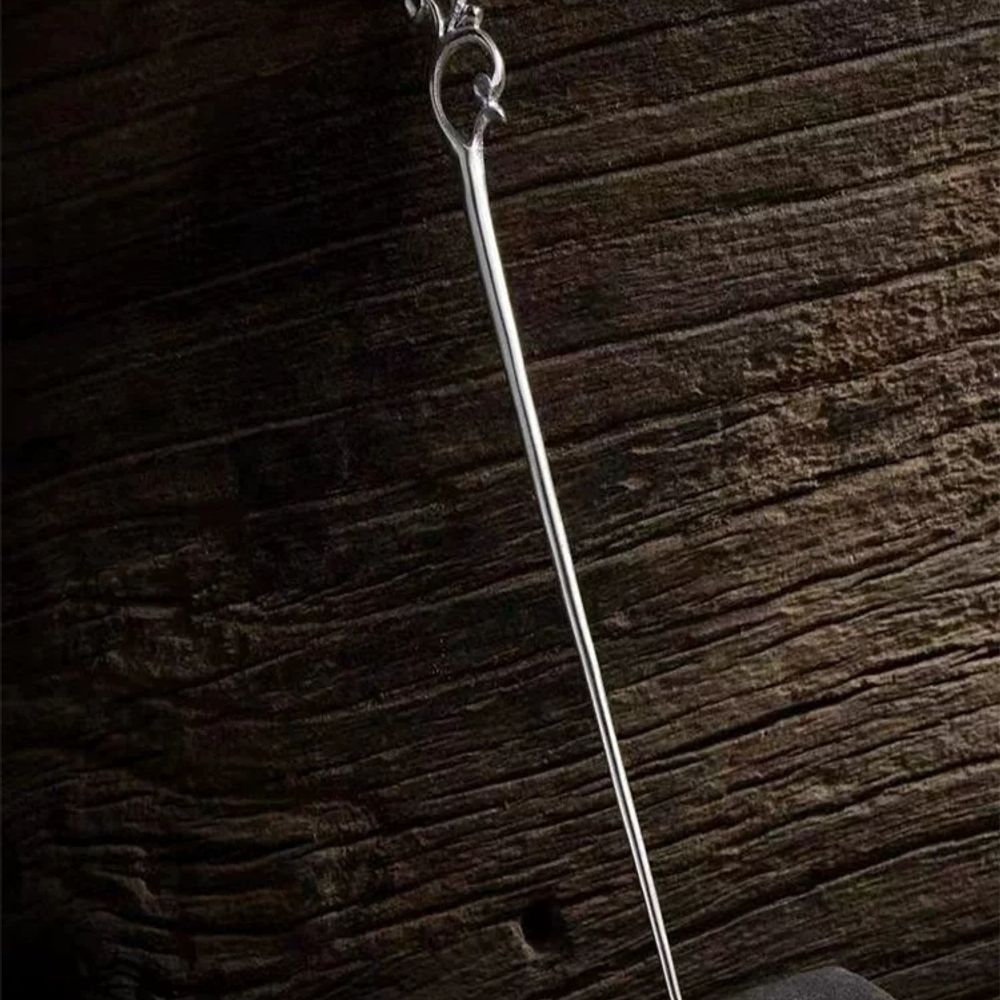 비녀 머리핀 헤어 피안화 비녀한복 연매화 순은 꽃 큰 모던 A. 빈티지 헤어핀 18.5cm - 상세 이미지 4