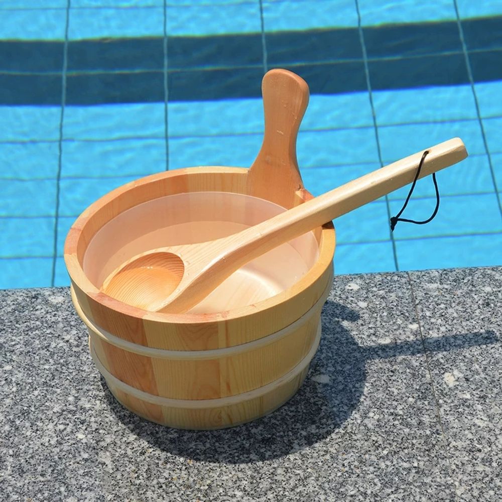 찜통 주걱 건식 외나무통 숟가락 찜질방 나무통 사우나 - 상품 이미지