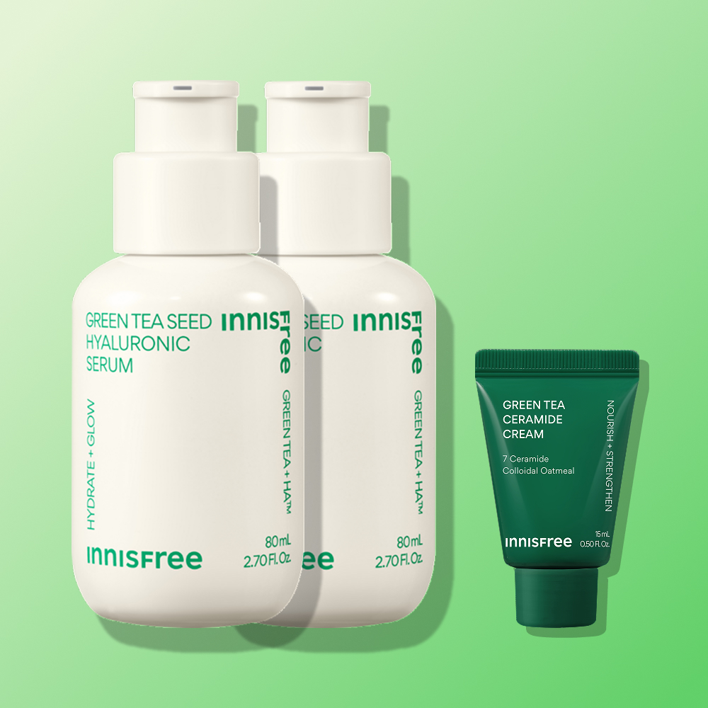 이니스프리 그린티 씨드 히알루론산 수분세럼 / 진정 보습 속건조 화잘먹 80ml, 2개 제품 이미지