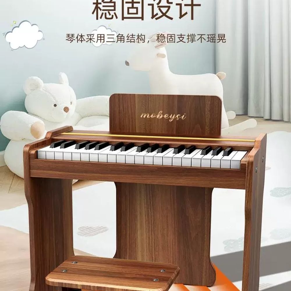 68 소형피아노 전자 우드 입문용 키보드 초보자 662(흰색) A. 월넛 37키배터리 버전 - 상세 이미지 5